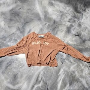Playboy shirt cropped and cut size small